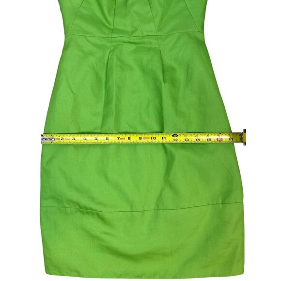 J. Crew Lime Green Strapless Cotton Summer Party Cocktail Mini Dress w/ Pockets - Picture 12 of 13